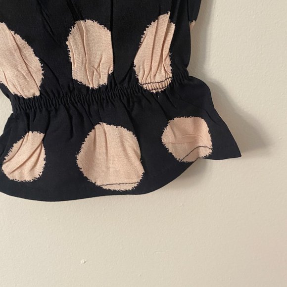 Compania Hubble NWT  Navy Blouse with Pink Polka-Dots - Picture 5 of 9